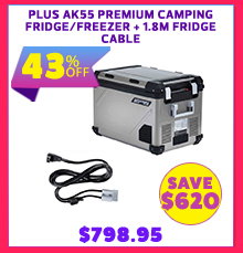 Plus AK55 Premium Camping Fridge/Freezer + 1.8m Fridge Cable