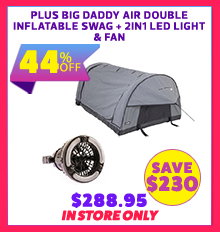 Plus Big Daddy Air Double Inflatable Swag + 2in1 LED Light & Fan