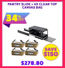 Pantry Slide + 4x Clear Top Canvas Bag