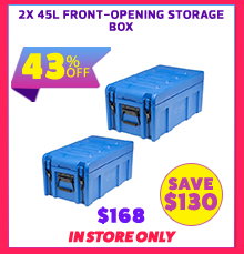 2x 45L Front-Opening Storage Box