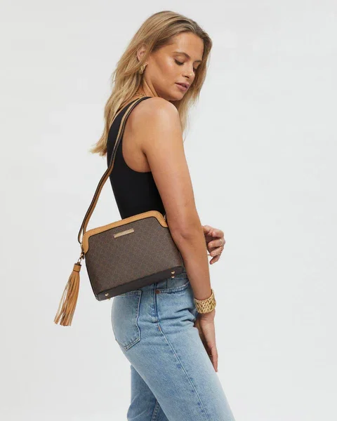 Image of Monogram Tassel Crossbody Bag