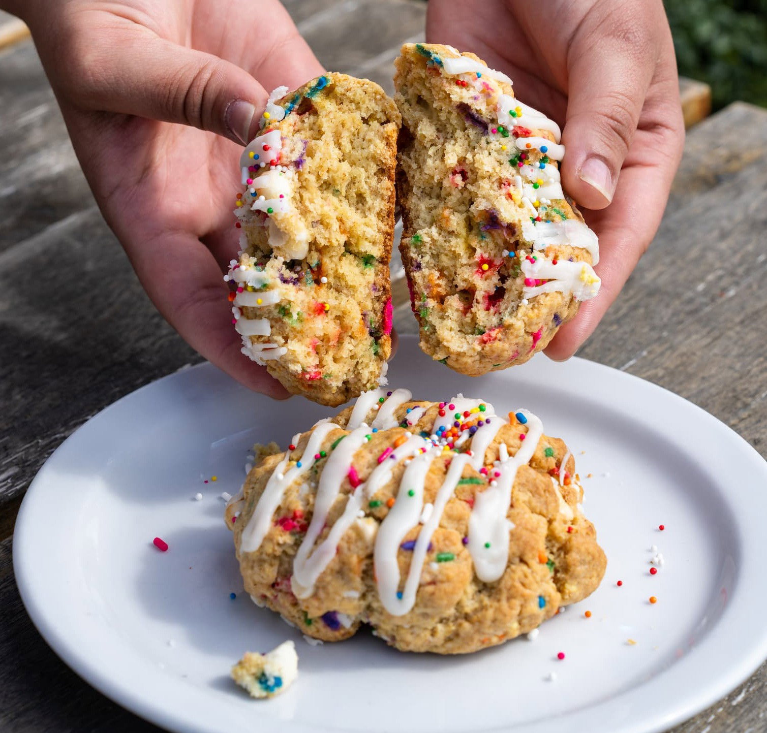 birthday cake scone cross-section