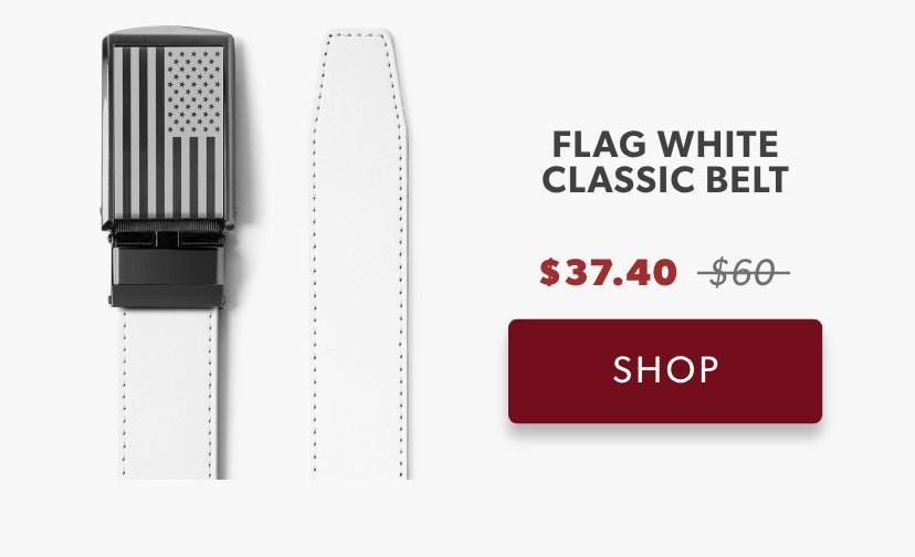 Shop Flag White Classic Belt