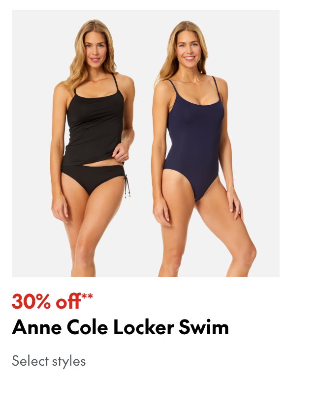 Anne Cole Locker Swim
30% off
Our ticket price. Select styles.