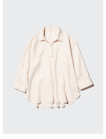 product5women0linen0blend0open0collar0short0sleeve0shirt
