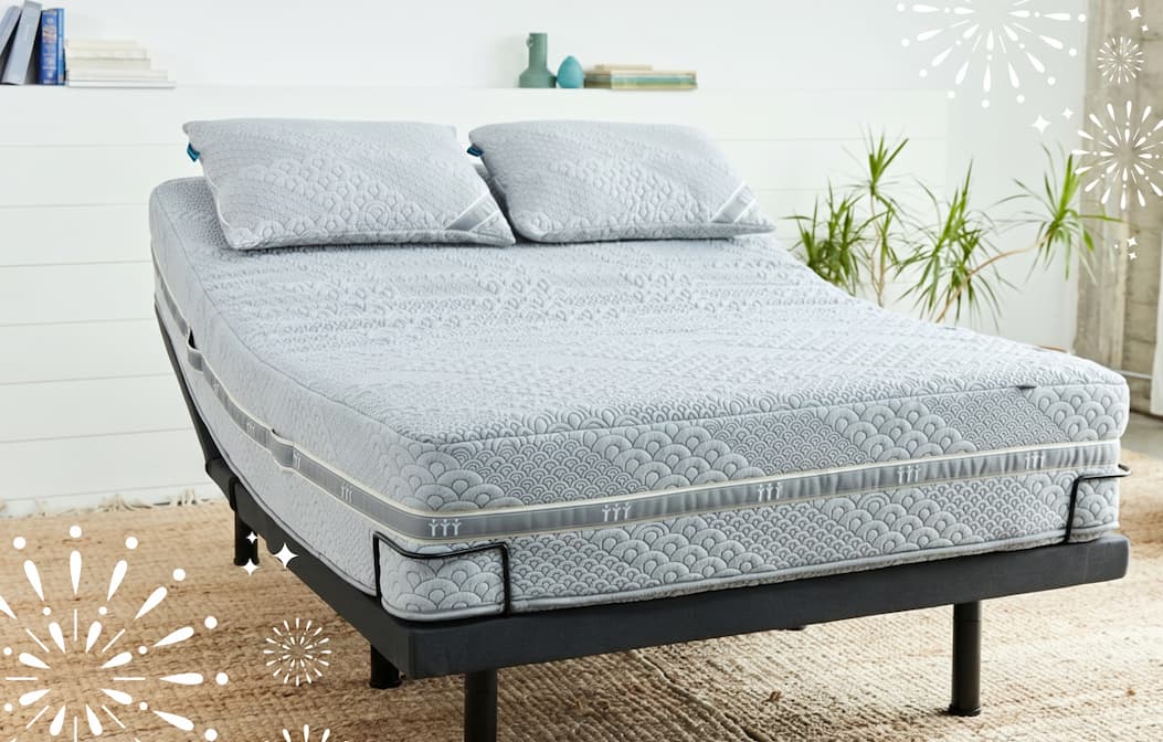 Crystal Cove Mattress on top of Adjustable Base