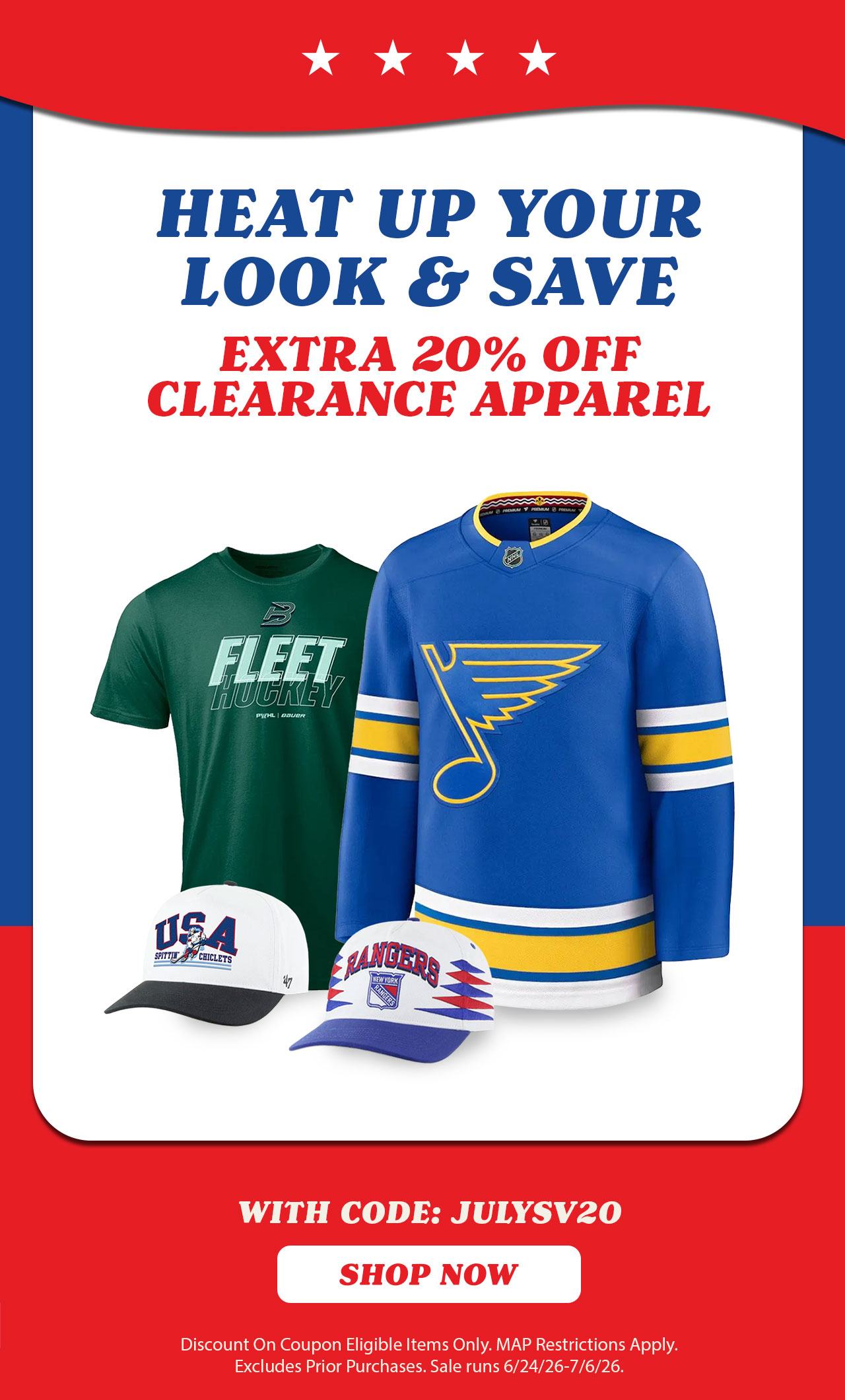 A1 - Save 20% On Clearance Apparel