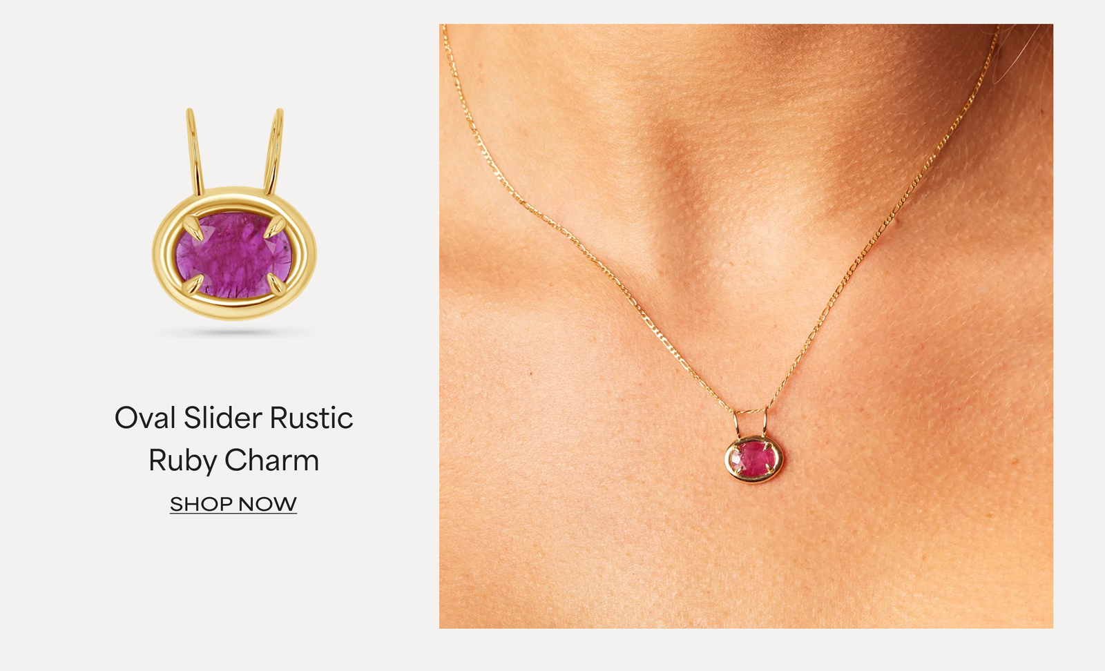 Oval Slider Rustic Ruby Charm