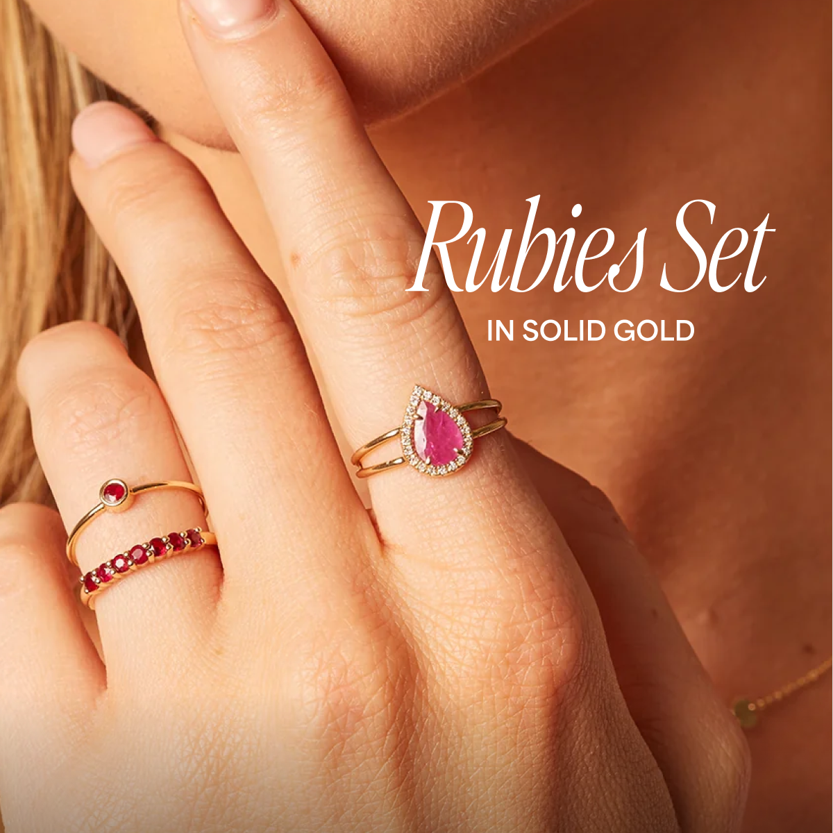 Rubies Set In Solid Gold