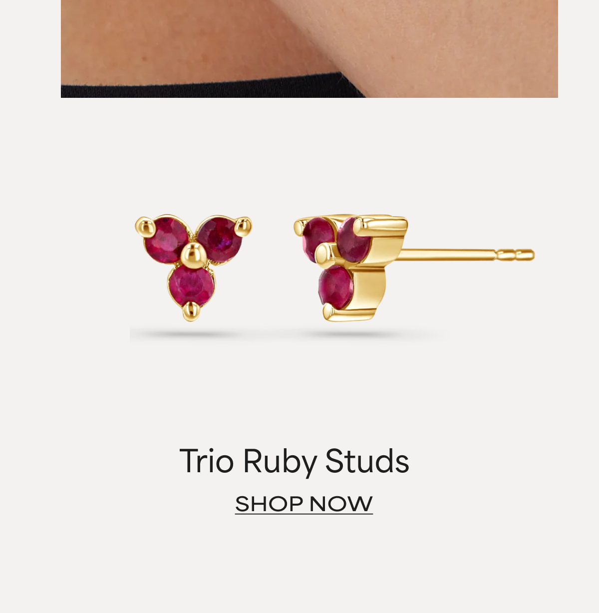 Trio Ruby Studs