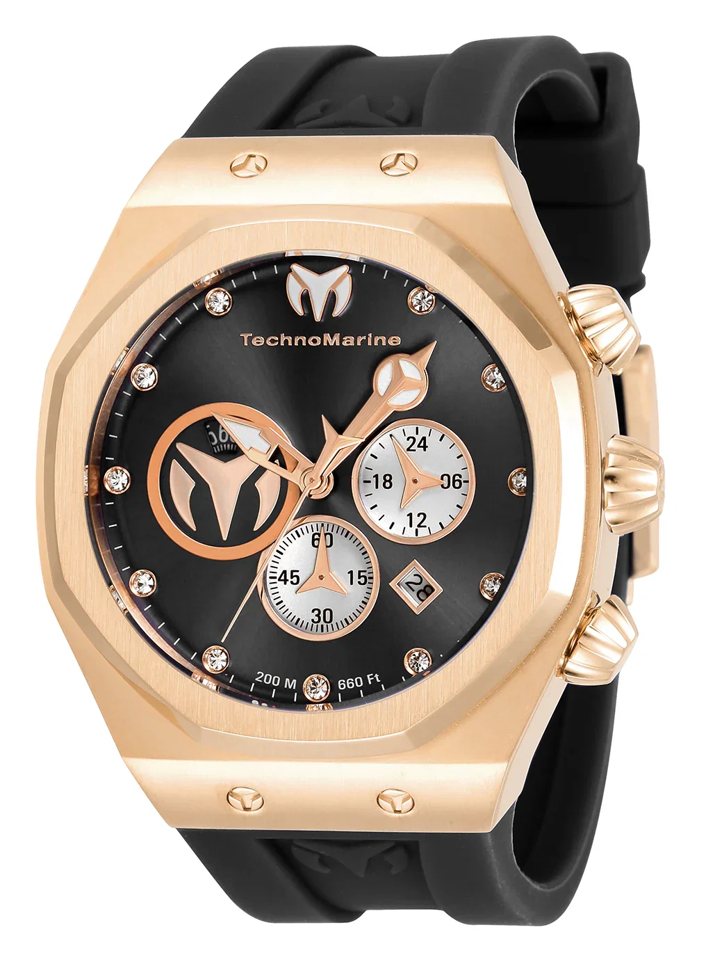 Image of TechnoMarine Men's 45mm Reef Sun Quartz Chronograph Silicone Strap Watch