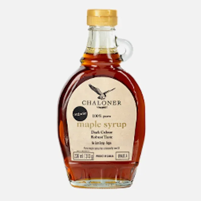 Chaloner Grade A Organic Dark & Delicious Maple Syrup, 236ml