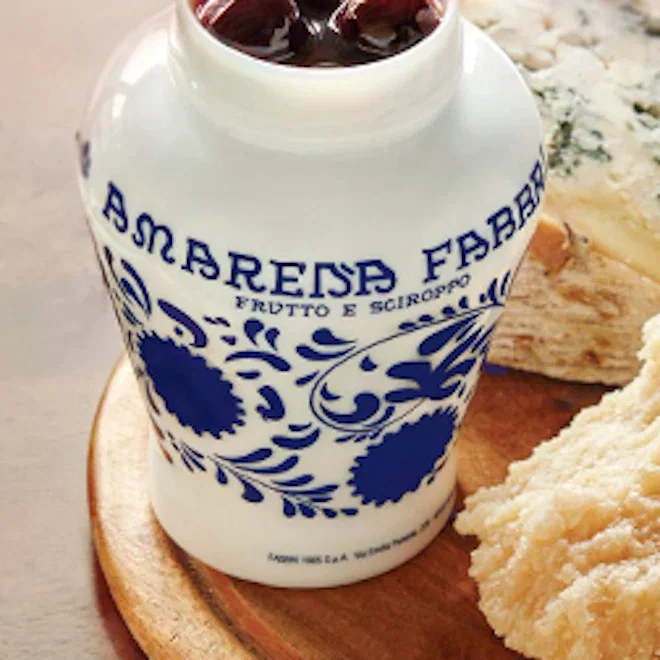 Fabbri Amarena Cherries in Syrup in Opaline Jar, 600g
