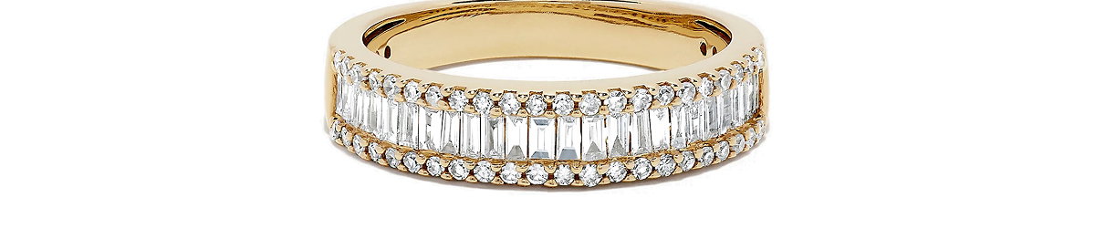 D'Oro 14K Yellow Gold Diamond Ring