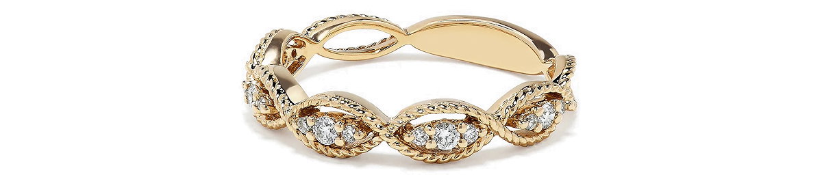 D'Oro 14K Yellow Gold Diamond Ring, 0.20 TCW