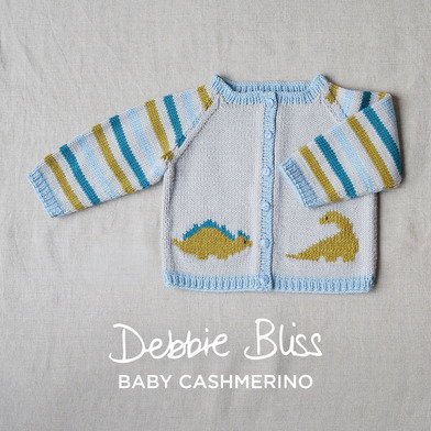 Dido Dinosaur Cardigan in Debbie Bliss Baby Cashmerino