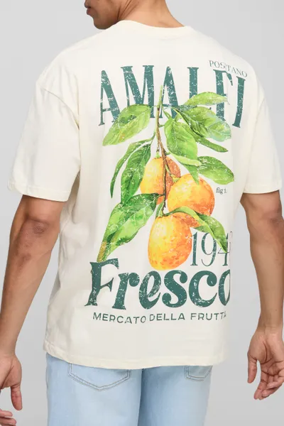 Oversized Amalfi Lemon Print T-Shirt