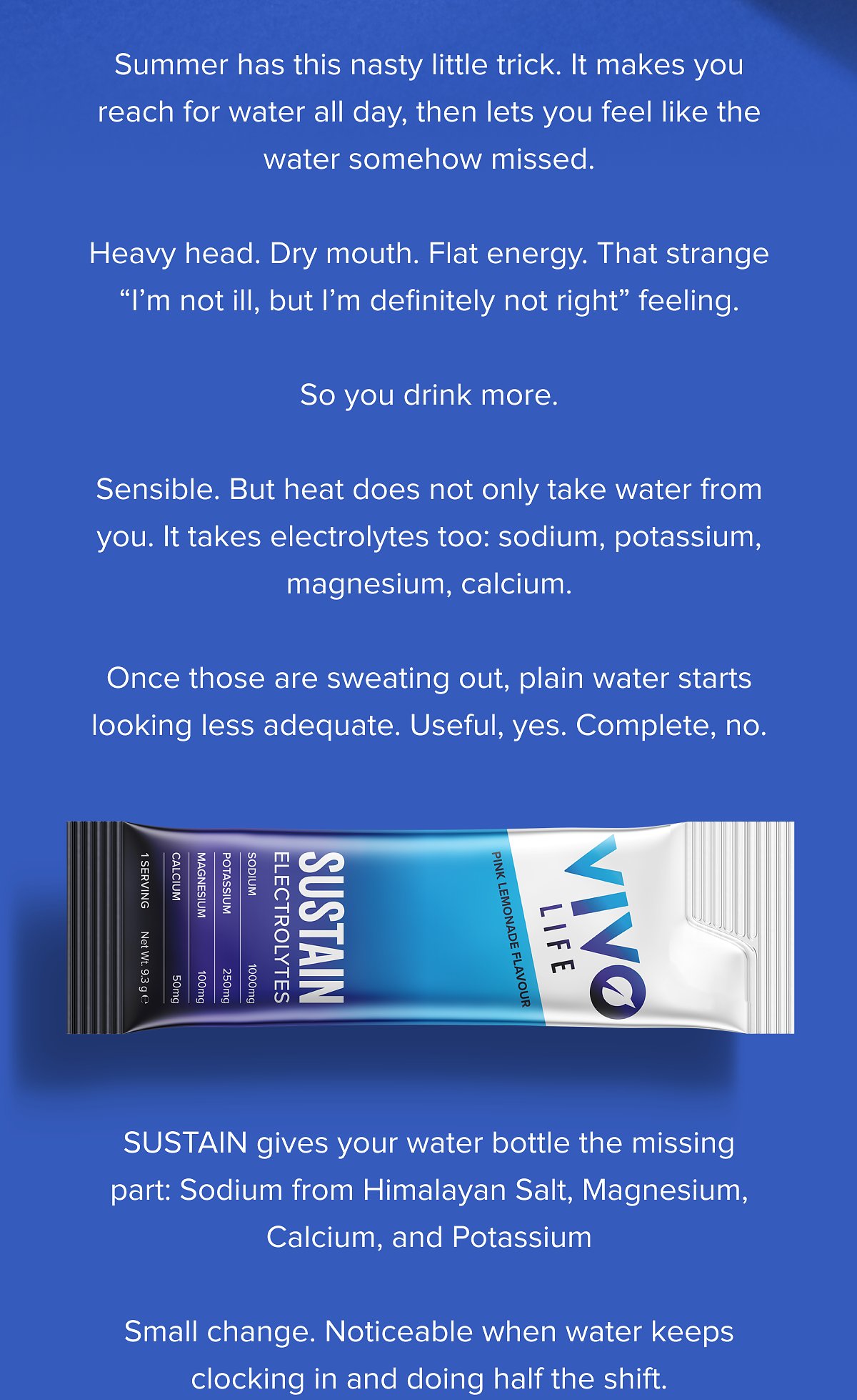 sustain give your watter bottle the missing partg: himalayan salt, magnesium ,calcium and potassium