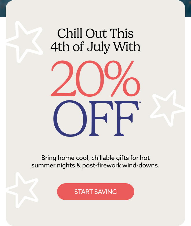 A beige text card. Shop 20% off sitewide sale.