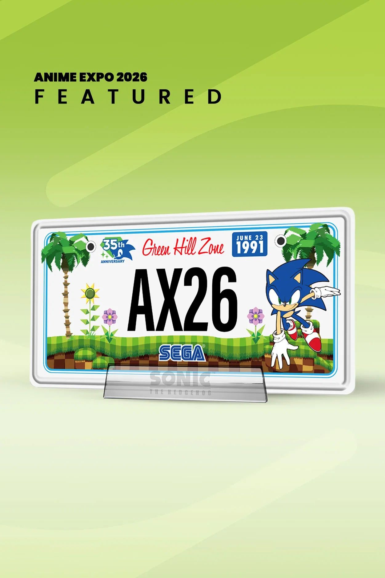 Image of Sonic the Hedgehog: 35th Anniversary AX 2026 Metal License Plate
