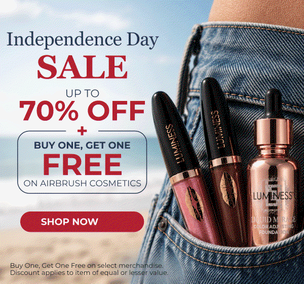 INDEPENDENCE DAY SALE: UP TO 70% OFF + BUY ONE, GET ONE FREE ON AIRBRUSH COSMETICS!