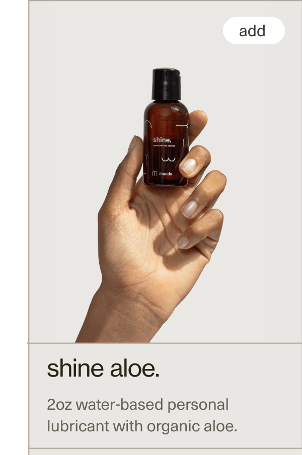 shine aloe. | 2oz water-based personal lubricant with organic aloe.