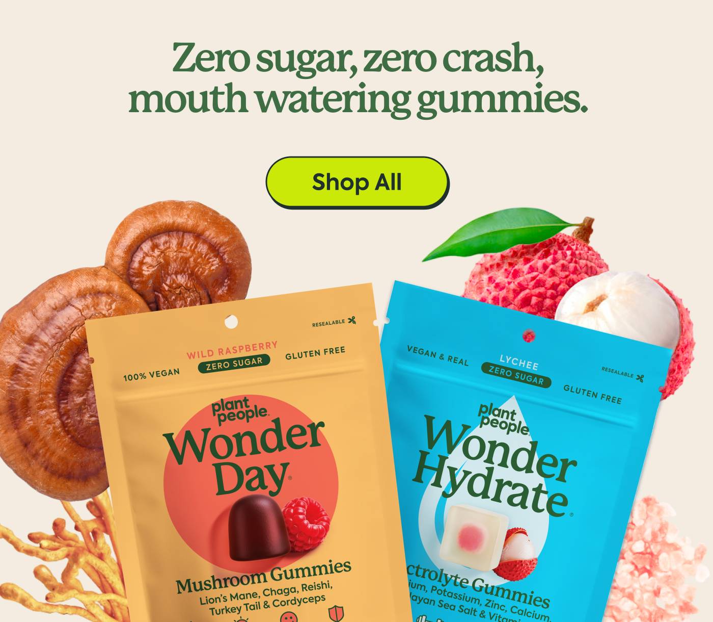 Zero sugar, zero crash, mouth watering gummies. Shop All