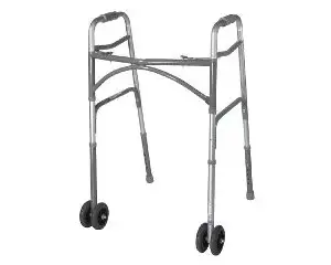 McKesson Aluminum/Steel Bariatric Folding Walker - With Wheels