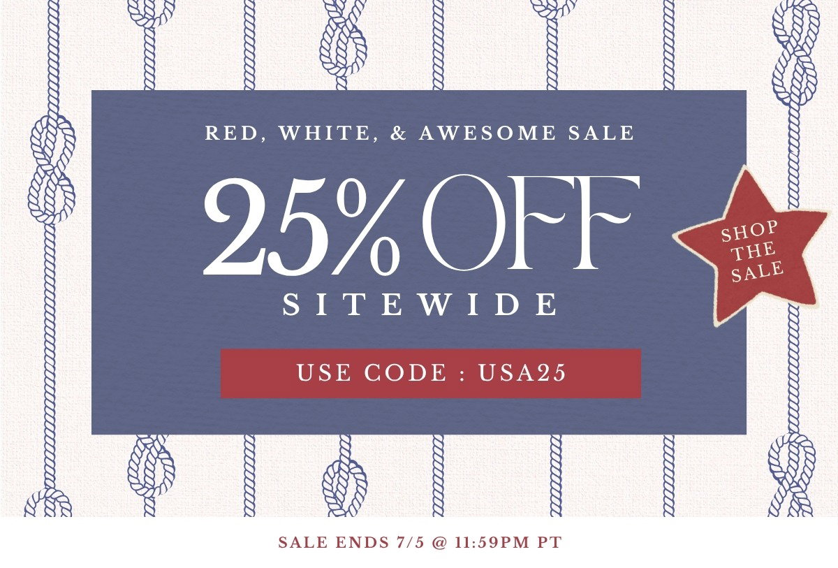 25% OFF sitewide with code USA25.