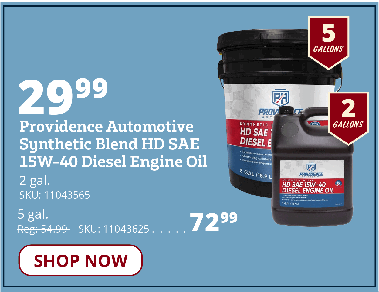 Providence Auto 15W-40 Oil