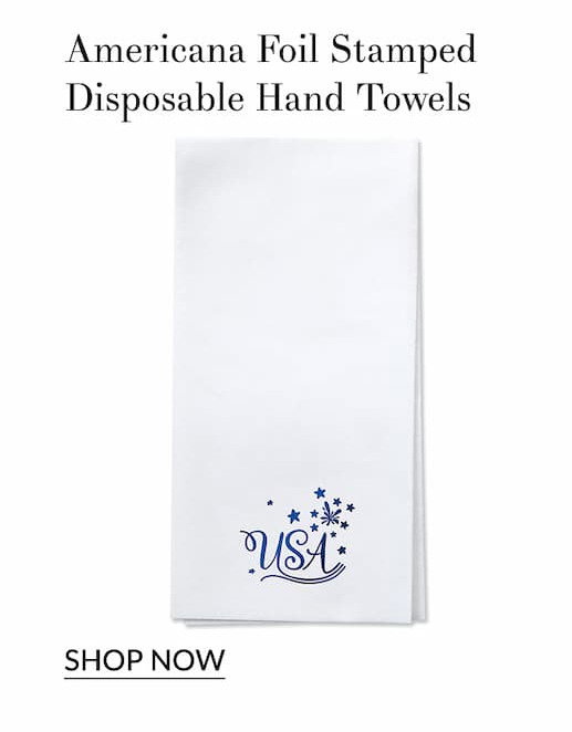 Americana foil stamped disposable hand towels