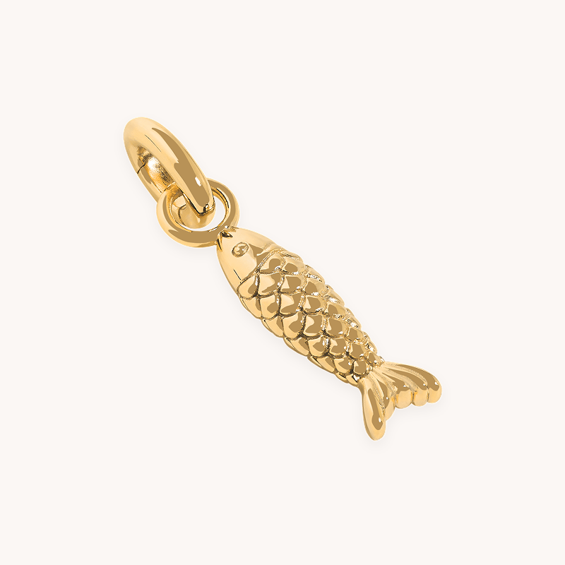 Fish Clip Charm in Gold
