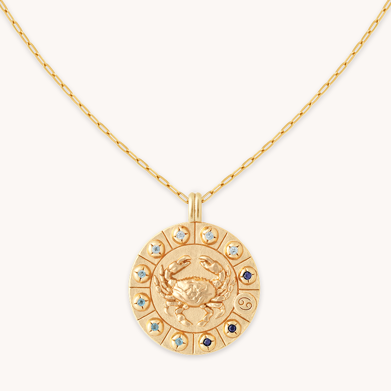 Bold Zodiac Pendant Necklace in Gold