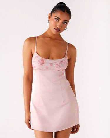 Zion Beaded Micro Mini Dress - Pink