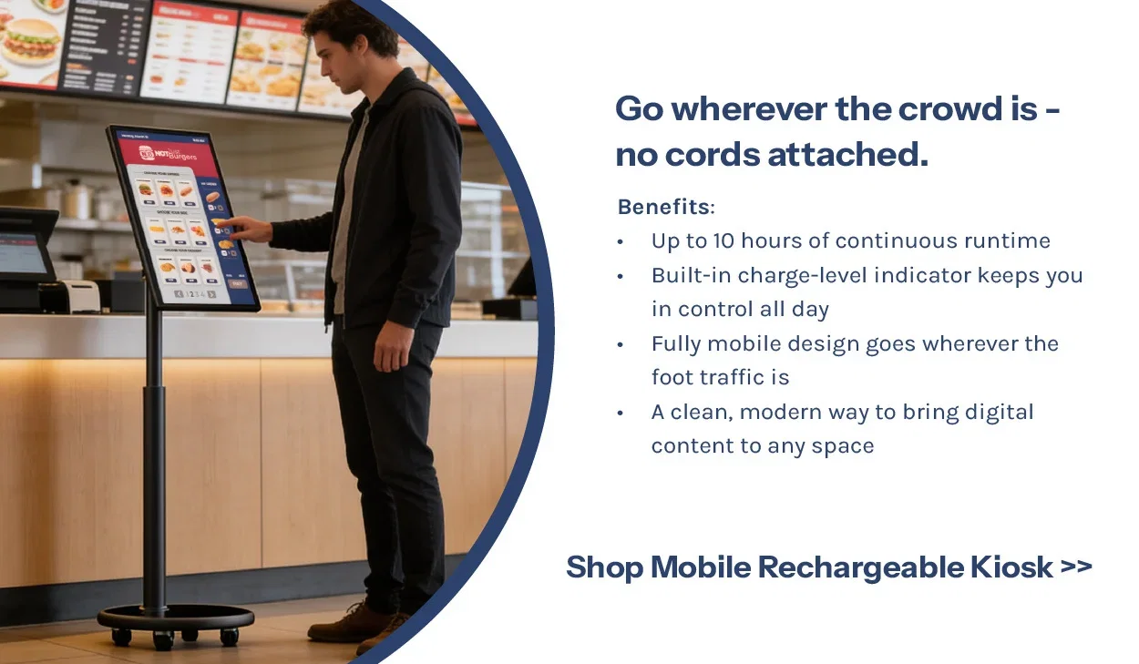 Go wherever the crowd is - no cords attached. Shop Mobile Rechargeable Kiosks