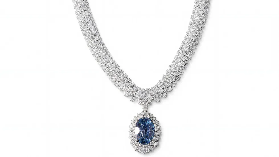 Messika’s New One-of-a-Kind Necklace Is Set With a 20.46-Carat Blue Diamond From Botswana