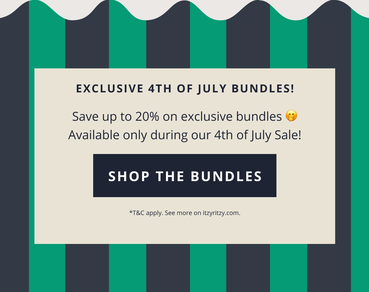 Exclusive 4th of July bundles! Save up to 20% on exclusive bundles 🤭 Available only during our 4th of July Sale! [SHOP THE BUNDLES] *T&C apply. See more on itzyritzy.com.