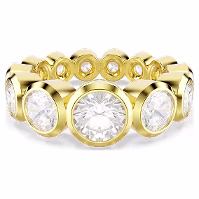 Imber ring, Mixed round cuts, White, Gold-tone plated