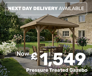 Pressure Treated Traditional Gazebo 3 x 3m. £1,549. Next day delivery available