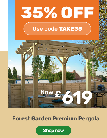 Forest Garden Premium Pergola 2.4m. £619. 35% off with code TAKE35