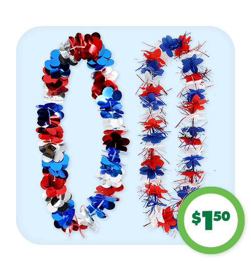 $1.50 Patriotic Leis, 1-ct.
