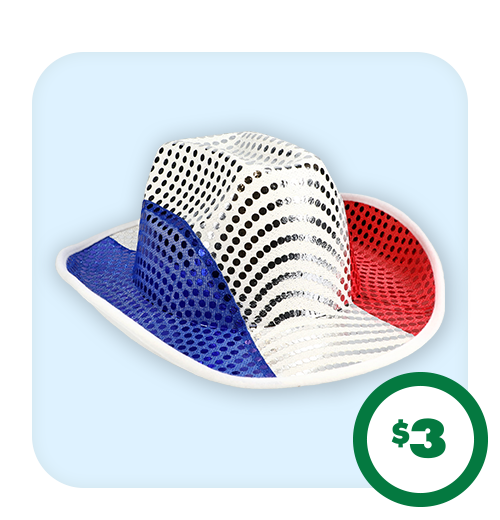 $3 Patriotic Cowboy Hats