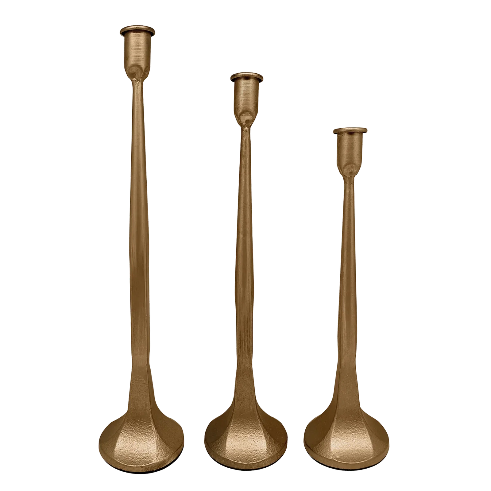 Image of Gold Cast Iron Taper Candle Holders