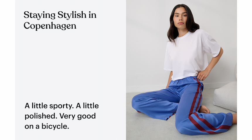 woman in silk pants 