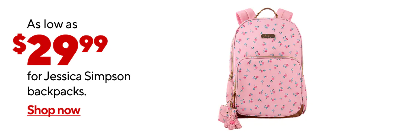 Fashion backpacks from Jessica Simpson starting at $29.99!