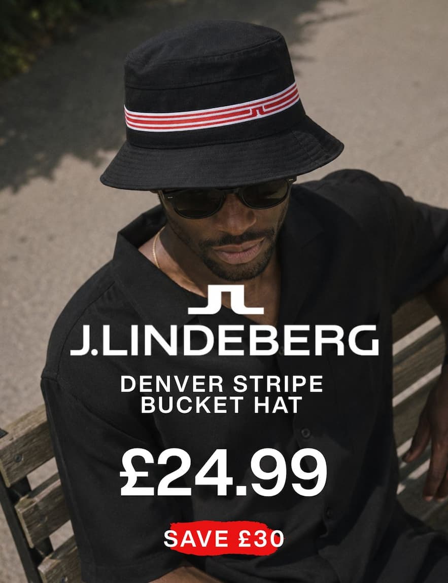 J.Lindeberg Mens Denver Stripe Stretch Fabric Golf Bucket Hat
