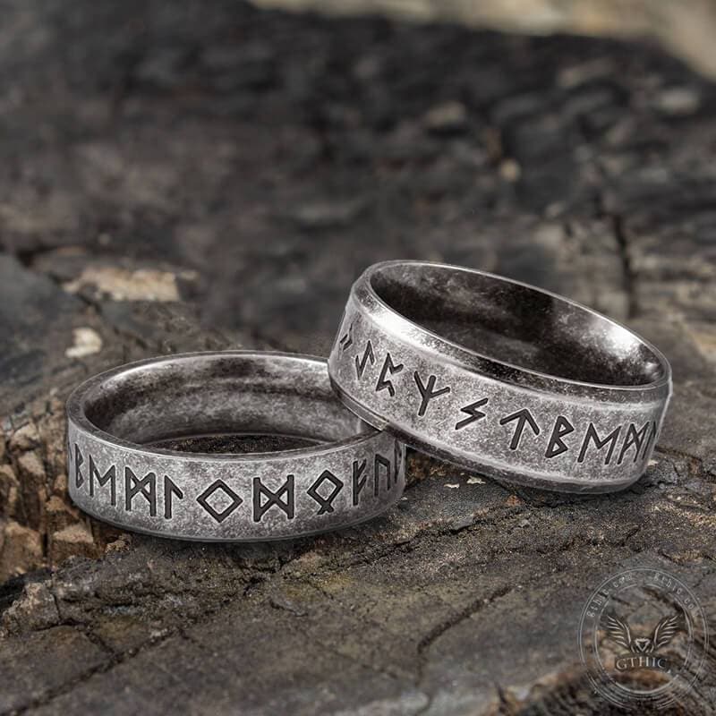 Image of Vintage Viking Runes Stainless Steel Ring