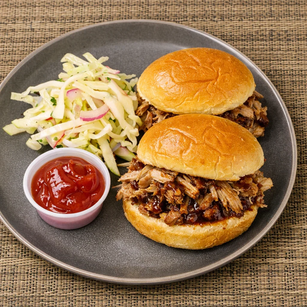 Image of BBQ Pulled Pork Slider with Apple Coleslaw