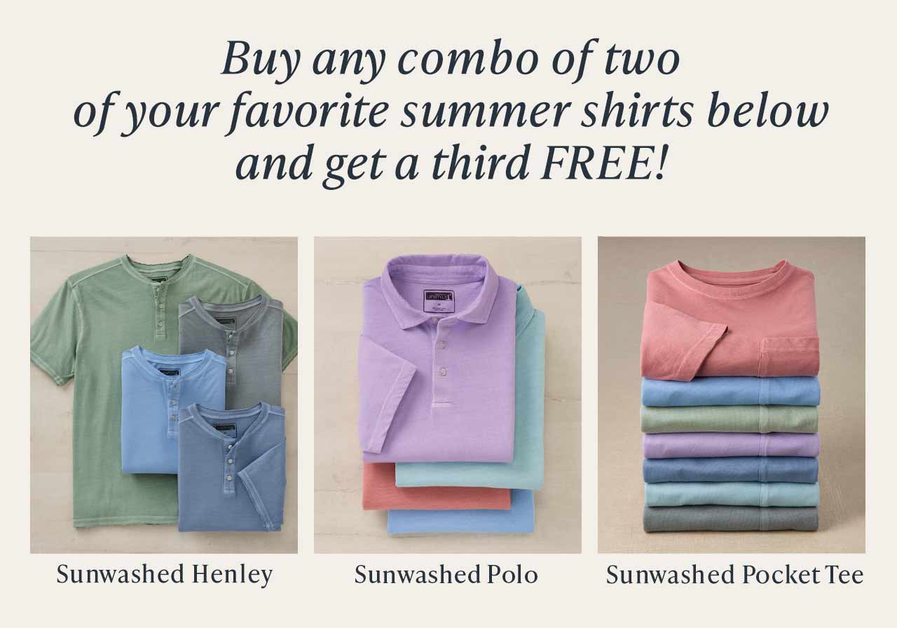 Buy 2, get 1 free on select shirts. Add 3 qualifying shirts to your cart — discount applied automatically at checkout.