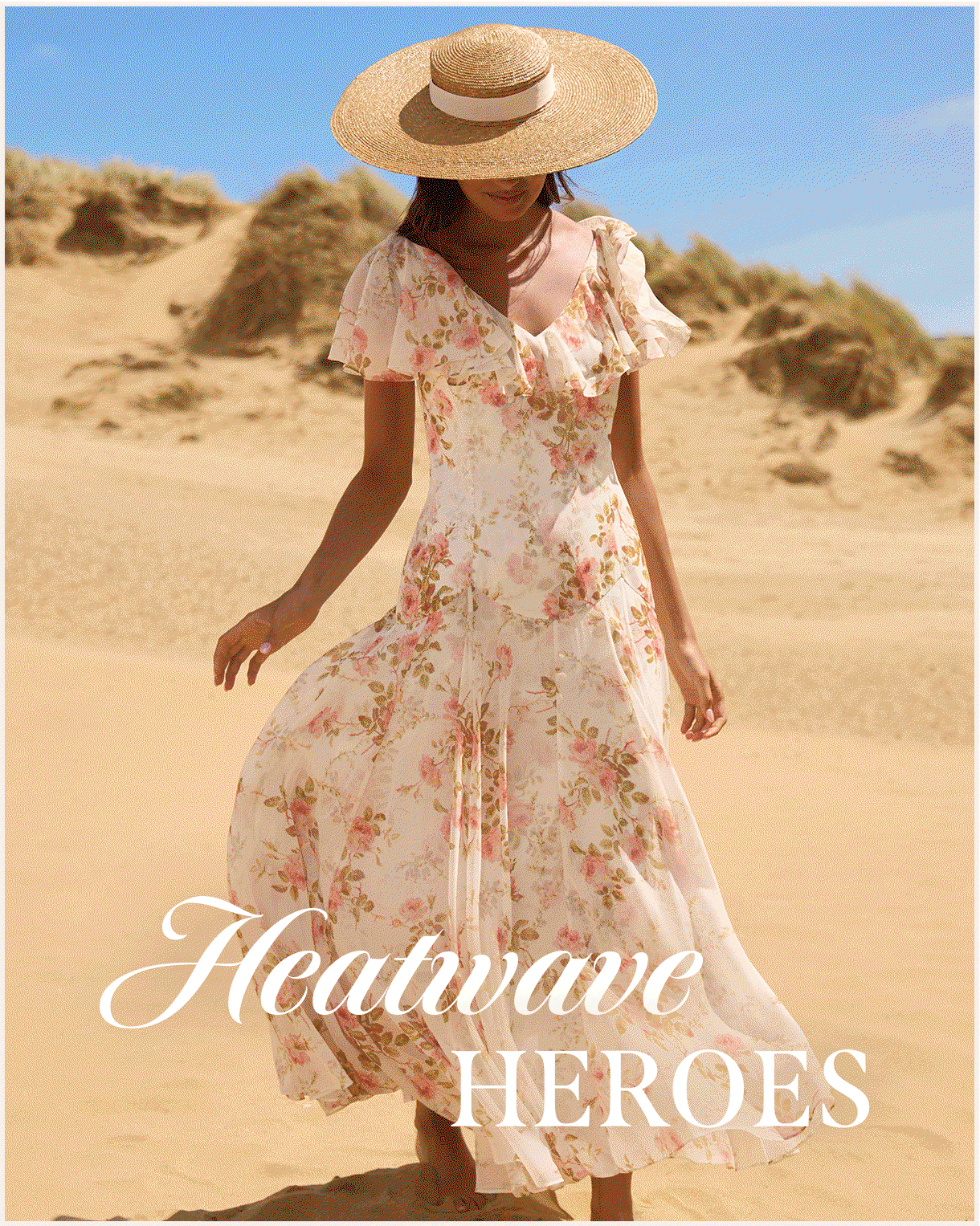Summer's Rose Linen Blend Cami Ankle Gown